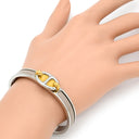 エルメス HERMES ミニクリック PM シェーヌダンクル マロングラッセXシルバー メタル GP エナメル バングル シルバー金具 ベージュ