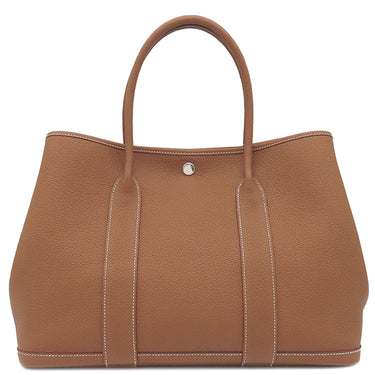 エルメス HERMES ガーデンパーティーPM ゴールド ネゴンダ トートバッグ シルバー金具 茶
