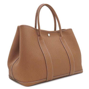エルメス HERMES ガーデンパーティーPM ゴールド ネゴンダ トートバッグ シルバー金具 茶