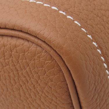 エルメス HERMES ガーデンパーティーPM ゴールド ネゴンダ トートバッグ シルバー金具 茶