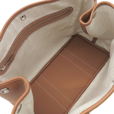 エルメス HERMES ガーデンパーティーPM ゴールド ネゴンダ トートバッグ シルバー金具 茶