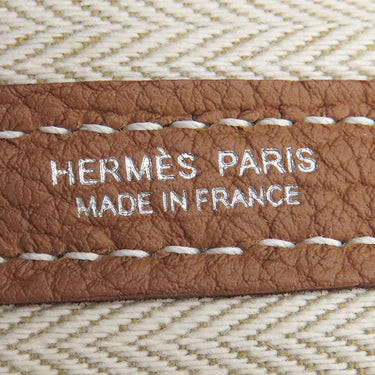エルメス HERMES ガーデンパーティーPM ゴールド ネゴンダ トートバッグ シルバー金具 茶