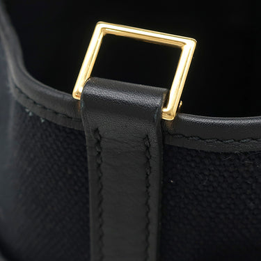 エルメス HERMES ピコタンロック カーゴPM ブラック ヴォースイフト トワルゴエラン ハンドバッグ ゴールド金具 黒