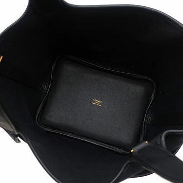 エルメス HERMES ピコタンロック カーゴPM ブラック ヴォースイフト トワルゴエラン ハンドバッグ ゴールド金具 黒