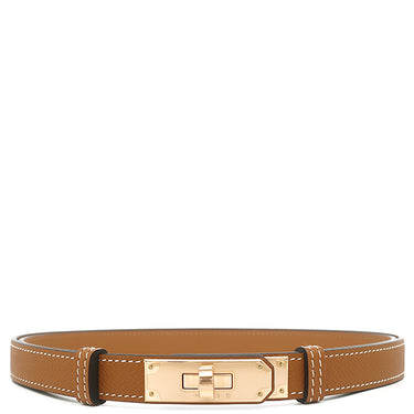 エルメス HERMES ケリー 18 ゴールド ヴォーエプソン GP ベルト ピンクゴールド金具 茶 ターンロック金具 スライド調節