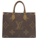 ルイヴィトン LOUIS VUITTON オンザゴー MM M45321 モノグラム モノグラムキャンバス モノグラムリバースキャンバス トートバッグ ゴールド金具 茶 ハンドバッグ ジャイアントモノグラム