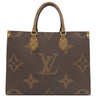 ルイヴィトン LOUIS VUITTON オンザゴー MM M45321 モノグラム モノグラムキャンバス モノグラムリバースキャンバス トートバッグ ゴールド金具 茶 ハンドバッグ ジャイアントモノグラム