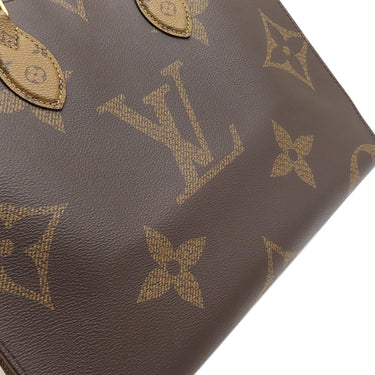ルイヴィトン LOUIS VUITTON オンザゴー MM M45321 モノグラム モノグラムキャンバス モノグラムリバースキャンバス トートバッグ ゴールド金具 茶 ハンドバッグ ジャイアントモノグラム