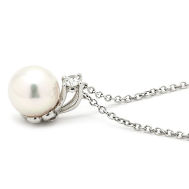 ティファニー Tiffany & Co アコヤパールダイヤペンダント ホワイトゴールド K18WG ダイヤモンド パール ネックレス T&Co. Au750 18K 18金 WG あこや