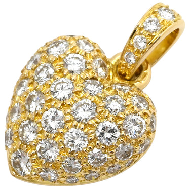 カルティエ Cartier ハート パヴェ イエローゴールド K18YG ダイヤモンド ペンダントトップ ネックレストップ
