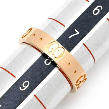 グッチ GUCCI アイコン ピンクゴールド K18PG ＃8 リング 指輪 GUCCI 750PG K18 18金 8号