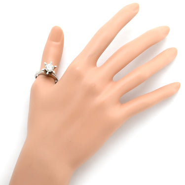 ノンブランド NON BRAND ダイヤ 立爪リング プラチナシルバー Pt900 ダイヤモンド リング 指輪 1石 1粒 17.5号