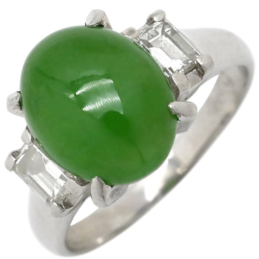 ノンブランド NON BRAND ヒスイ ダイヤリング プラチナシルバー Pt900 ヒスイ ダイヤモンド リング 指輪 翡翠 グリーン 11.5号