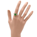 ノンブランド NON BRAND ヒスイ ダイヤリング プラチナシルバー Pt900 ヒスイ ダイヤモンド リング 指輪 翡翠 グリーン 11.5号