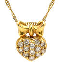ノンブランド NON BRAND ハート リボン ダイヤペンダント イエローゴールド K18YG ダイヤモンド ネックレス 750 18K