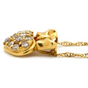 ノンブランド NON BRAND ハート リボン ダイヤペンダント イエローゴールド K18YG ダイヤモンド ネックレス 750 18K