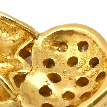 ノンブランド NON BRAND ハート リボン ダイヤペンダント イエローゴールド K18YG ダイヤモンド ネックレス 750 18K