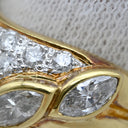 ノンブランド NON BRAND ダイヤリング イエローゴールド K18YG ダイヤモンド リング 指輪 マーキスカット ラウンドカット 12号