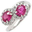 ノンブランド NON BRAND ルビー ダイヤリング プラチナシルバー Pt900 ルビー ダイヤモンド リング 指輪 レッド 赤 12号