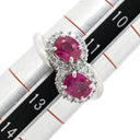 ノンブランド NON BRAND ルビー ダイヤリング プラチナシルバー Pt900 ルビー ダイヤモンド リング 指輪 レッド 赤 12号