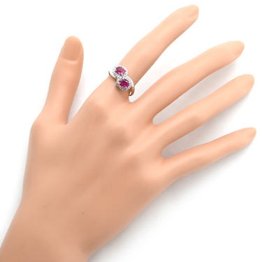 ノンブランド NON BRAND ルビー ダイヤリング プラチナシルバー Pt900 ルビー ダイヤモンド リング 指輪 レッド 赤 12号