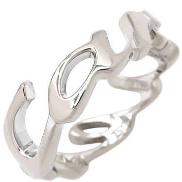 カルティエ Cartier シグネチャー ロゴリング ホワイトゴールド K18WG #47（JP7） リング 指輪 Cartier Au750 18K 18金 ロゴ文字 7号