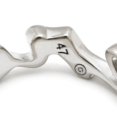 カルティエ Cartier シグネチャー ロゴリング ホワイトゴールド K18WG #47（JP7） リング 指輪 Cartier Au750 18K 18金 ロゴ文字 7号