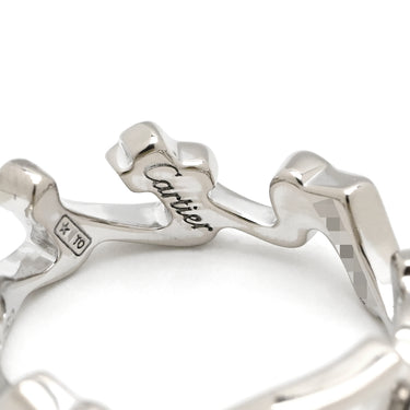 カルティエ Cartier シグネチャー ロゴリング ホワイトゴールド K18WG #47（JP7） リング 指輪 Cartier Au750 18K 18金 ロゴ文字 7号
