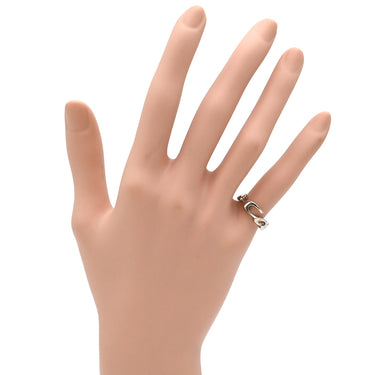 カルティエ Cartier シグネチャー ロゴリング ホワイトゴールド K18WG #47（JP7） リング 指輪 Cartier Au750 18K 18金 ロゴ文字 7号