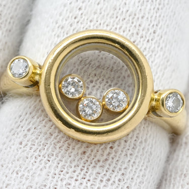 ショパール CHOPARD ハッピーダイヤモンド イエローゴールド K18YG ダイヤモンド リング 指輪 750 18K ムービングダイヤ 5石 12号