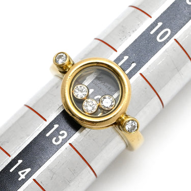 ショパール CHOPARD ハッピーダイヤモンド イエローゴールド K18YG ダイヤモンド リング 指輪 750 18K ムービングダイヤ 5石 12号