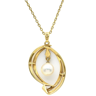 ミキモト MIKIMOTO アコヤパールネックレス イエローゴールド×パールホワイト K14YG パール ネックレス MIKIMOTO 1P 一粒 真珠 Au585 14K 14金 あこや