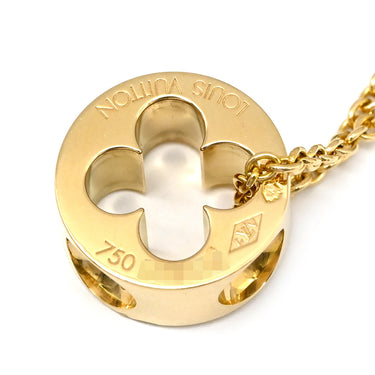 ルイヴィトン LOUIS VUITTON パンダンティフ アンプラント イエローゴールド K18YG ネックレス LOUIS VUITTON Au750 18K 18金 モノグラムフラワーモチーフ スイング