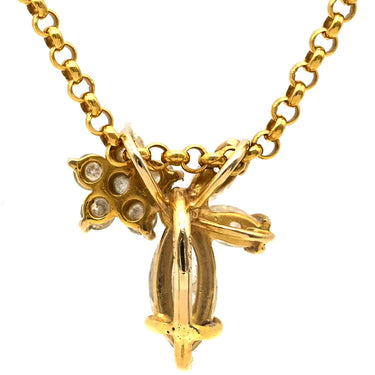 ノンブランド NON BRAND ダイヤペンダント イエローゴールド K18YG ダイヤモンド ネックレス 750 18K フラワーモチーフ