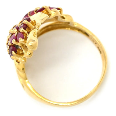 ノンブランド NON BRAND ルビーリング イエローゴールド×レッド K18YG ルビー リング 指輪 Au750 18K 18金 9.5号