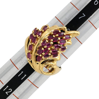 ノンブランド NON BRAND ルビーリング イエローゴールド×レッド K18YG ルビー リング 指輪 Au750 18K 18金 9.5号