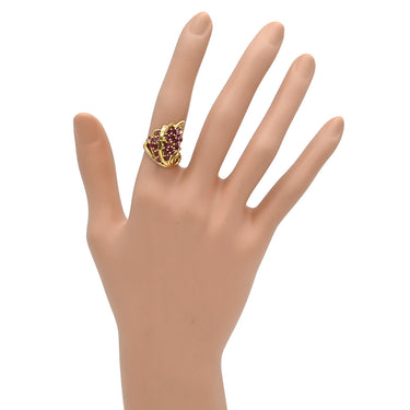 ノンブランド NON BRAND ルビーリング イエローゴールド×レッド K18YG ルビー リング 指輪 Au750 18K 18金 9.5号