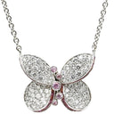 グラフ GRAFF ベビー プリンセス バタフライ ホワイトゴールド K18WG ダイヤモンド ピンクサファイア パープルサファイア ネックレス