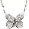 グラフ GRAFF ベビー プリンセス バタフライ ホワイトゴールド K18WG ダイヤモンド ピンクサファイア パープルサファイア ネックレス