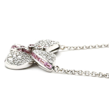グラフ GRAFF ベビー プリンセス バタフライ ホワイトゴールド K18WG ダイヤモンド ピンクサファイア パープルサファイア ネックレス