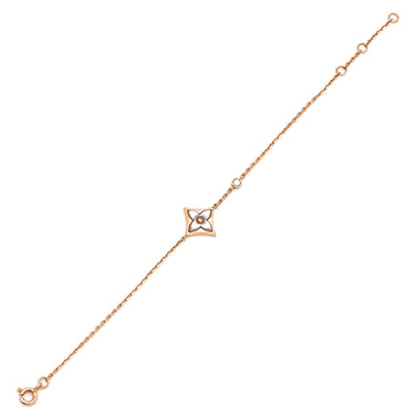 ルイヴィトン LOUIS VUITTON スターブロッサム BB ピンクゴールド K18PG ホワイトマザーオブパール ブレスレット LV モノグラムフラワー ホワイトシェル 一粒ダイヤ 750