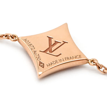 ルイヴィトン LOUIS VUITTON スターブロッサム BB ピンクゴールド K18PG ホワイトマザーオブパール ブレスレット LV モノグラムフラワー ホワイトシェル 一粒ダイヤ 750