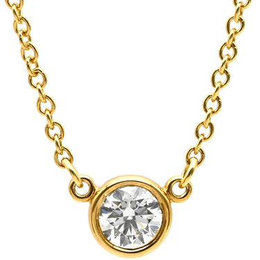 ティファニー Tiffany & Co バイザヤード シングルダイヤモンド ペンダント イエローゴールド K18YG ダイヤモンド ネックレス 750YG T&Co. 1石 エルサペレッティ