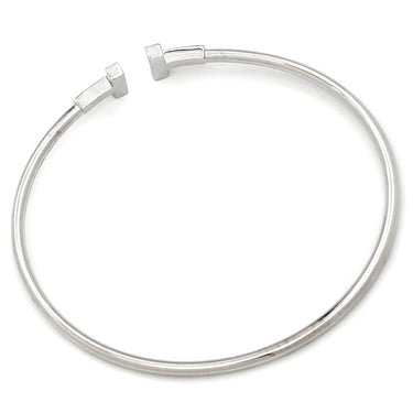 ティファニー Tiffany & Co Tワイヤー ホワイトゴールド×シルバー K18WG ダイヤモンド ブレスレット T&Co. Au750 18K バングル T字型