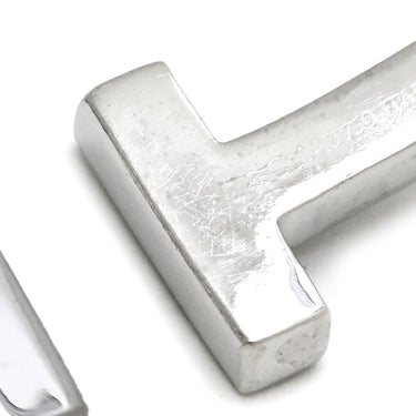 ティファニー Tiffany & Co Tワイヤー ホワイトゴールド×シルバー K18WG ダイヤモンド ブレスレット T&Co. Au750 18K バングル T字型