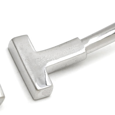 ティファニー Tiffany & Co Tワイヤー ホワイトゴールド×シルバー K18WG ダイヤモンド ブレスレット T&Co. Au750 18K バングル T字型