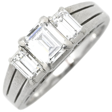 ノンブランド NON BRAND バゲットカット ダイヤリング プラチナシルバー Pt900 ダイヤモンド リング 指輪 12号