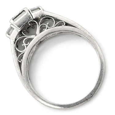 ノンブランド NON BRAND バゲットカット ダイヤリング プラチナシルバー Pt900 ダイヤモンド リング 指輪 12号