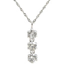 ノンブランド NON BRAND ダイヤペンダント プラチナシルバー Pt900 ダイヤモンド Pt850(チェーン) ネックレス 3石 3連 ドロップ