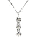 ノンブランド NON BRAND ダイヤペンダント プラチナシルバー Pt900 ダイヤモンド Pt850(チェーン) ネックレス 3石 3連 ドロップ